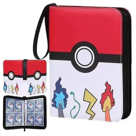 Pokémon-kortpärm med 400 fickor, anime-samlarkort, dragkedja, albummapp
