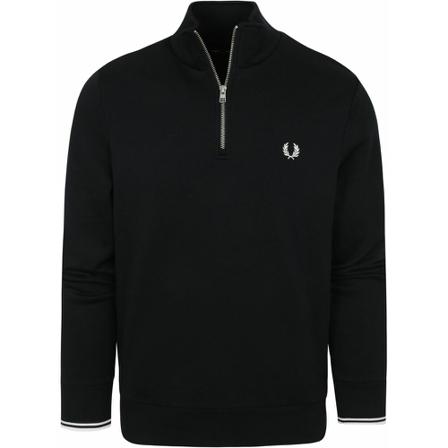 Fred Perry Half Zip Trui Navy Blauw , Blauw , Heren , Maat: L