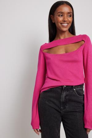 NA-KD Trend Pull en tricot à découpes - Pulls en maille - Rose - Medium
