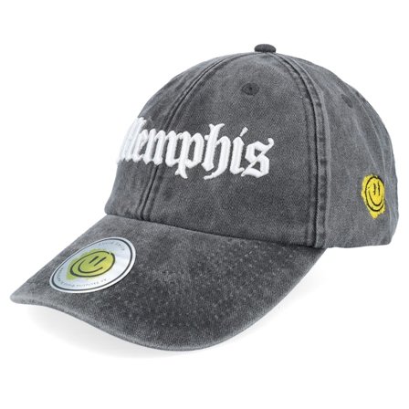 Lucid Smile - Negro unconstructed Gorra - Memphis 3d Script Washed Black Dad Cap @ Hatstore
