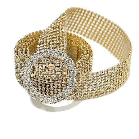 115 cm Brilliant Dambälte Midjekedja 10 rader Full Diamond Rhinestone Crystal Belt Luxury Large P