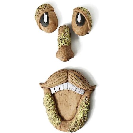 Gammel mand trækrammer, havekigger skulptur stamme hængende dekoration store øjne vejrbestandig jul