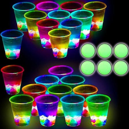 Glødende Party Beverage Pong Spil til Indendørs Udendørs Festbegivenhed Sjov, Pakke Med Blinkende Farve Lys