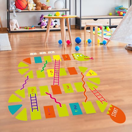 Tegneserie Slange Engelsk Interaktivt Spil Gulv Klistermærke Børneværelse Børnehave Gang Dekorativ Vægklistermærke