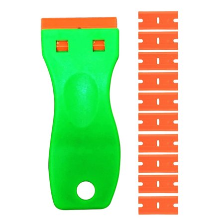 Lim Borttagningsskrapa med 10 Ersättningshuvuden, Robust Hushållsspatel för Glasväggar