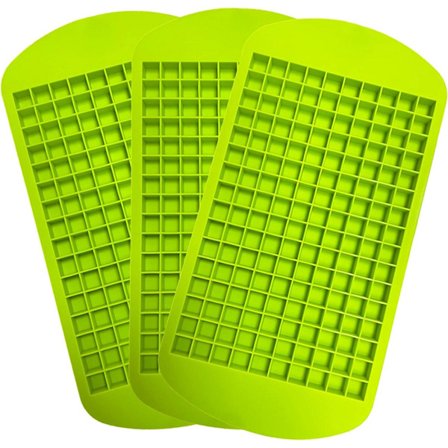 ING Silikone Isterningbakke 160 Gitre Pakke med 3 Mini Isterningbakker Isterningform Isterningform med Nem Frigivelse til Sports Vandflasker med Grøn