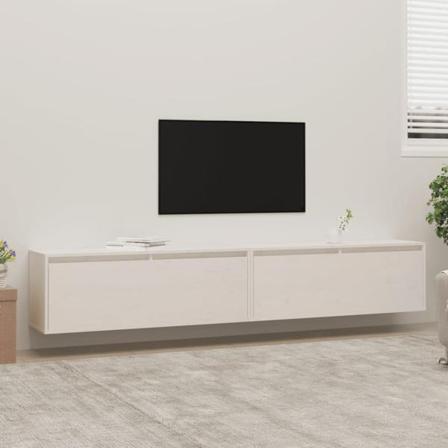 Vidaxl Väggskåp 2 St Vit 100x30x35 Cm Massiv Furu Vit