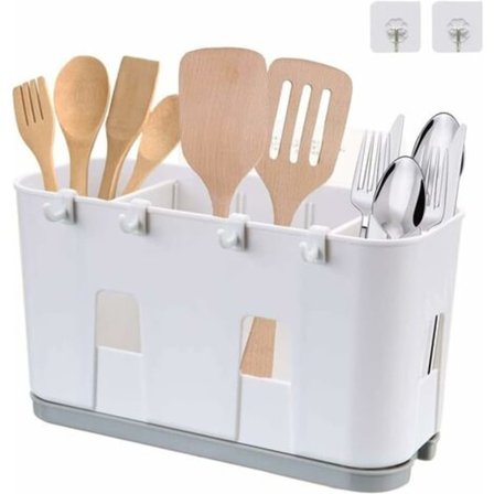 Keittiövälineiden kuivausteline, veitsille ja haarukoille, lusikoille, kuivauskori tiskialtaalle/NC/