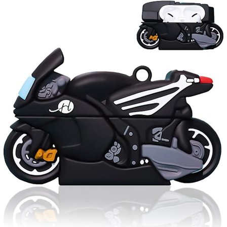 Unikt etui til AirPods 4 etui, sødt 3D tegneserie 3D tegneserie Motociclo AirPods 4. generations cover Cool blød silikonebeskytter med nøglering 