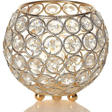 Kultaiset Kristallipylväskynttilänpidikkeet, Tee-kynttilänpidin Hääjuhliin Ystävänpäivään