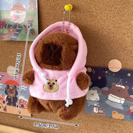 Kawaii Plushet Kapibara Nøglering Plushet Legetøj Bløde Fyldte Dukker Tegneserie Vedhæng Bilnøgle Ring Dekoration Taske Hængende Dekoration Hjem 
