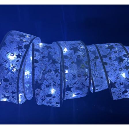 Julfest Led-ljus Xmas Tree Top Ribbon Bow Ornament
