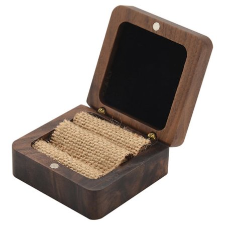 Svart valnøtt massivt tre ringboks Smykkeskrin øredobber anheng smykker oppbevaringsboks øredobber tre B