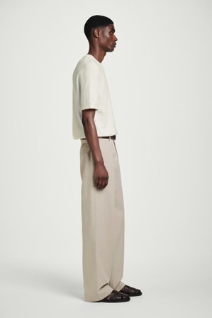 COS Men's Textured Knitted Cotton T-Shirt in White