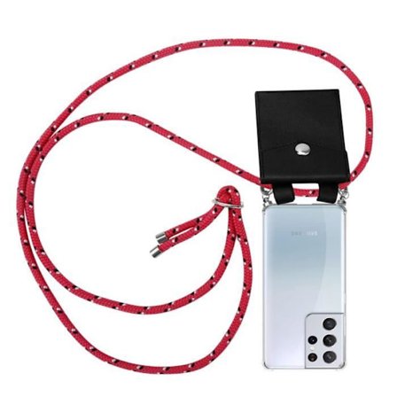 Coque för Samsung Galaxy S21 ULTRA Halsband i ROSA SVART VIT PRICKIG Fodral Med Halsband Moderiktig Silikon Skydd