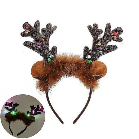 2 st jul-LED-pannband i hjort-form för kvinnor och barn