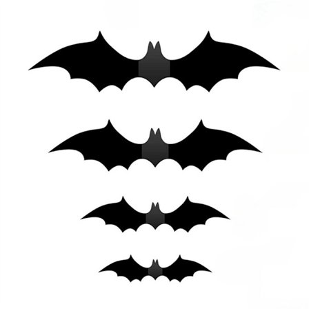 224 st Halloween fladdermus dekoration klistermärken DIY dekor för Halloween väggdekaler Halloween dekoration