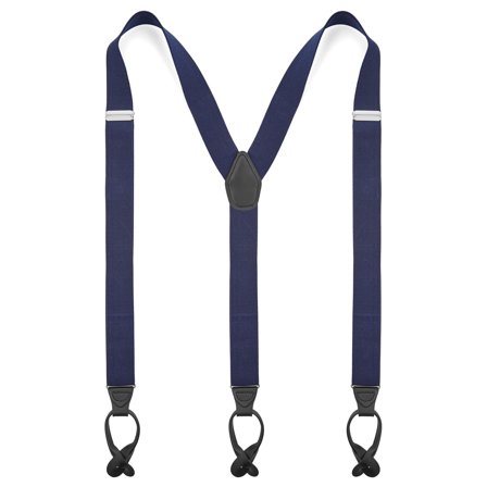 Brede Blå Seler m. Splitstropper til Knapper Str. XL til mænd - Seler m. Stropper til knapper