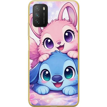 Kompatibel Mobilcover til Xiaomi Xiaomi Poco M3 Sød kawaii illustration med pink og blå fantasidyr, store øjne og bløde farver perfekt til børne