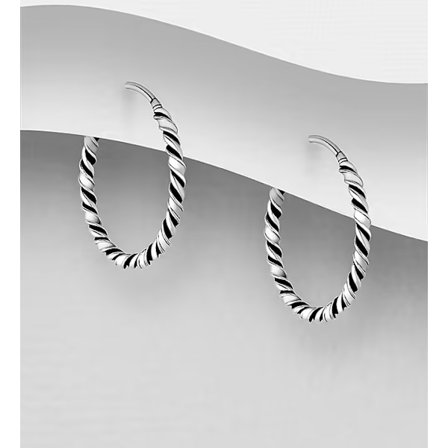 Silverörhänge Twistad ring