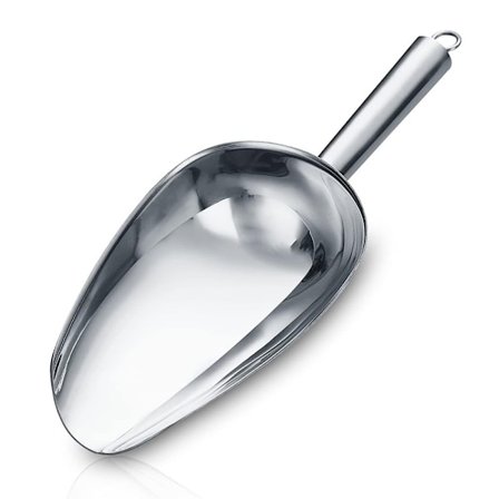 6oz Iskugle Ske Rustfrit Stål Iskugle Ske Multifunktionel Egnet til Slik, Køkken, Bar, Fest, Bryllup, Hundemad, Strandskovl (Sølv)