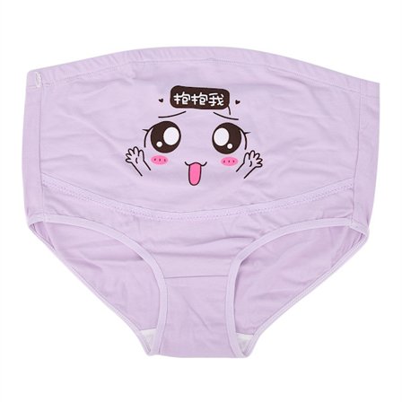 Justerbar abdominal støtte for gravide kvinner, pustende, høy midje, mykt undertøy, lilla XXXL