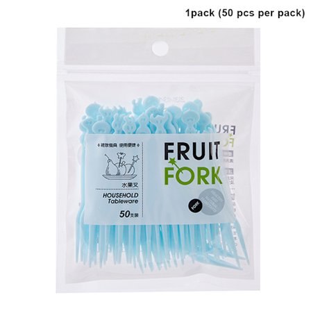 50 st Engångsfrukt Snack Gaffel Dessert Mat Picks Plast Tårtgafflar Cocktail Picks För Hem och Catering Party