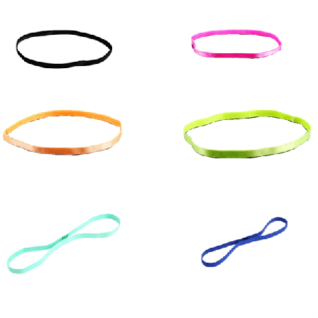 6 stk. Elastiske Sportshårbånd, Sklisikre, Tynne Hårbånd for Sport, Fotball, Trening, Silikongrep Mini Svettebånd for Løping, Tynn Sportsyoga