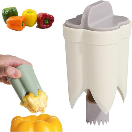 Peberudkerner, 2025 Opgraderet 2-i-1 Frøfjerner & Skærer - Ubesværet Peberfrugt, Frugt & Grøntsagsfrøfjerner - Hurtig Køkken Ga