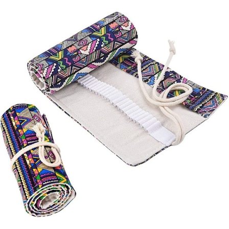 Canvas pennfodral, 72 hål pennfodral, färgat pennfodral Mu