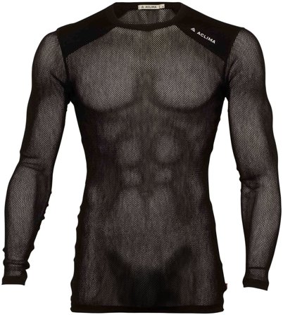 Aclima WoolNet Light Crewneck verkkoaluspaita, musta