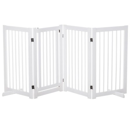 Rootz Dog Safety Gate - Wit - Dennenhout - 86,61 cm x 14,17 cm x 35,82 cm