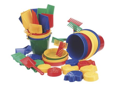 NYBY Sandset mini 44 delar - Lyreco - Skola och förskola - Lekmaterial - Sandlek och vattenlek