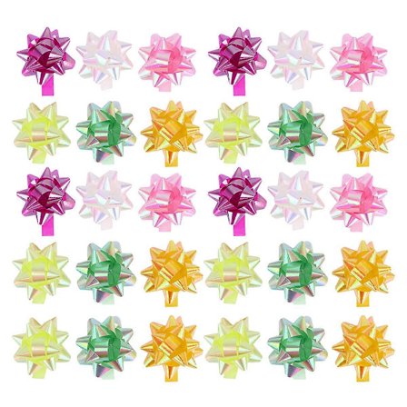 100 stk Gaveeske Innpakningsbånd Blomst Dekorativ Trekk Blomst Gaveeske Trekk Blomst Gaveeske Ornament for Fest Festival (Blandet Farge)[D]