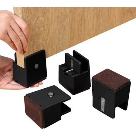 Justerbare seng- og møbelrisere med skruklemme, 4 tommer tunge sofaer bord stolheiser, passer