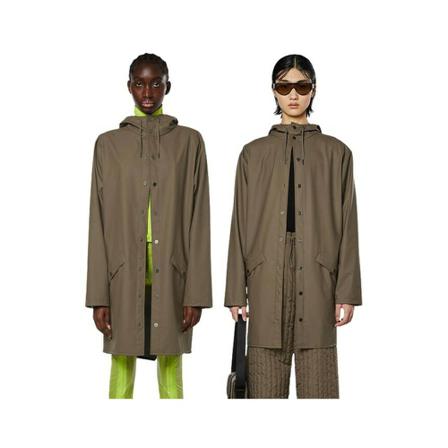 Rains Essential Long Jakke Wood Brun, unisex