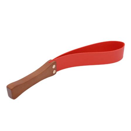 Ridning Crop Med Trähandtag Läderpaddel Bärbar Piska