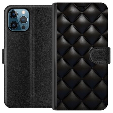 Kompatibelt Lommeboketui til Apple iPhone 12 Pro Max Lær Svart