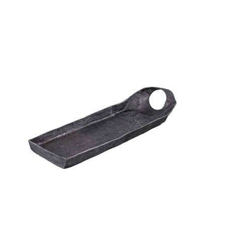 Serveringsfad i aluminium, 66x22,5x9,5cm, mørkegrå