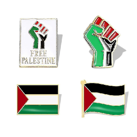 4 st Palestinska Slag Pins, Palestina Pin, Palestinsk Näve Pin Brosch, Jag Står Med Palestina Pin Broscher (FMY)