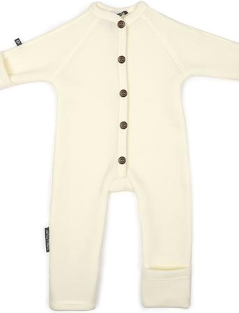 Jumpsuit, Merino Wool W. Buttons, Offwhite Beige Smallstuff