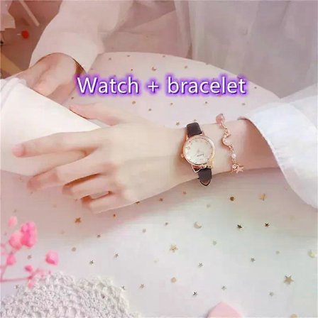 Ny digital klocka set läderrem kvartsklocka barn flicka klocka barn present klocka GS_tfrf