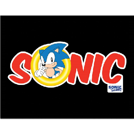 Sonic The Hedgehog Logo Inramad Poster 40cm x 30cm Svart/Röd