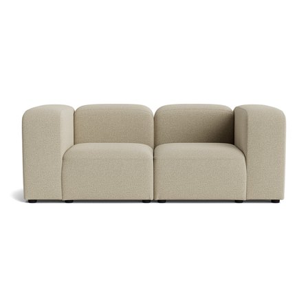 Milo 2-Sitzer-Sofa in Nordic Dunkelbeige, modernes skandinavisches Design, einfarbig, bequeme Polsterung, robustes Gestell, Höhe 72cm.