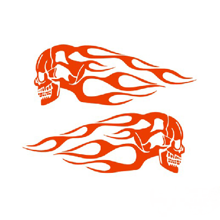 Motorsykkel universell drivstofftank flamme klistremerke flamme totem modifisert hodeskalle klistremerke personlighetstrekk flytende klistremerke-Rød