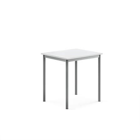 Tisch SONITUS, 700x600x720 mm, Hochdrucklaminat weiß, alugrau