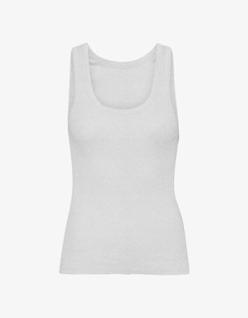 Women Organic Rib Tank Top - Snow Melange - S