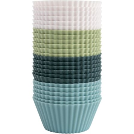 Genanvendelige Silikonbageforme - Pakke med 24 | Ikke-giftige | BPA-fri