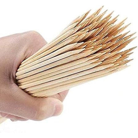 100 stk. 30 cm tykke BBQ-skilte bambus træspyd pinde BBQ-værktøj skilte grill udendørs havegrillskilt