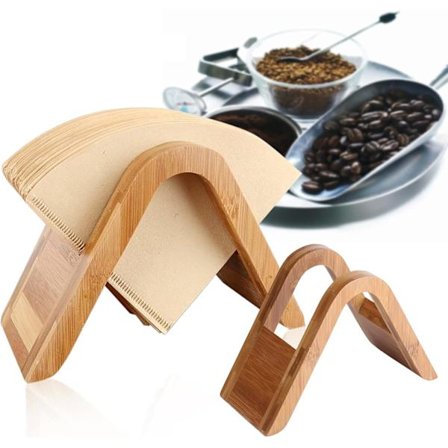 Kaffefilterhållare, utan filterpapper, förnybart bambuträ